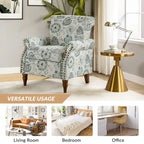 Floral Wingback Accent Chair with Rolled Arms - Single Seater