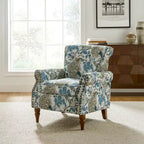 Floral Wingback Accent Chair with Rolled Arms - Single Seater