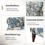 Floral Wingback Accent Chair with Rolled Arms - Single Seater