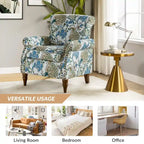 Floral Wingback Accent Chair with Rolled Arms - Single Seater