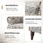 Floral Wingback Accent Chair with Rolled Arms - Single Seater