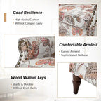 Floral Wingback Accent Chair with Rolled Arms - Single Seater