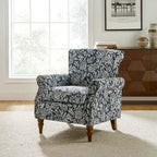 Floral Wingback Accent Chair with Rolled Arms - Single Seater