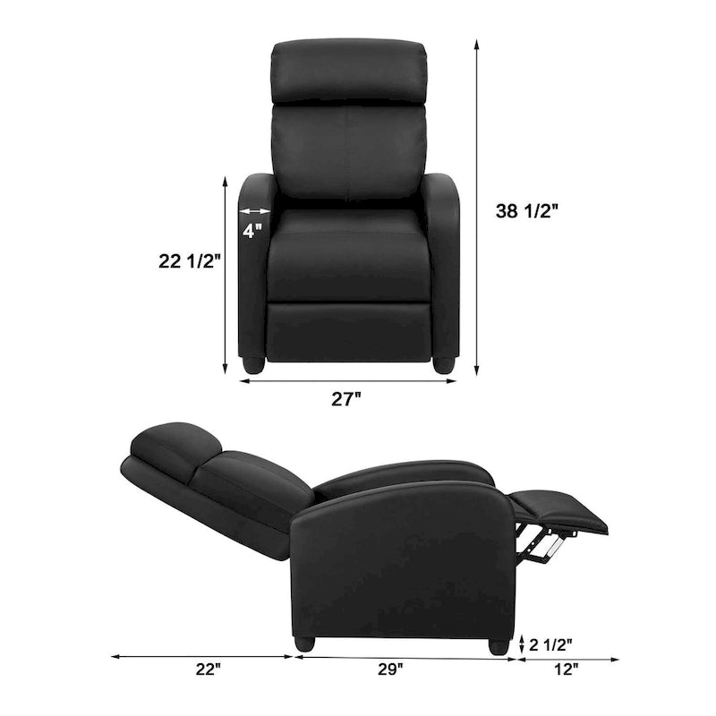 PU Leather Recliner Chair - Single Seat