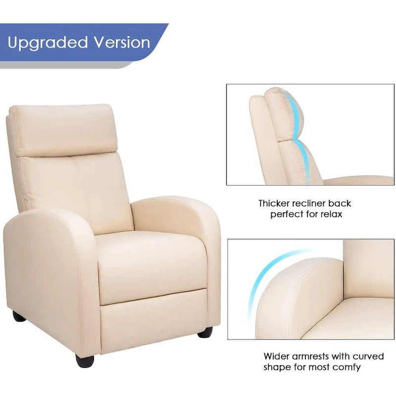 PU Leather Recliner Chair - Single Seat