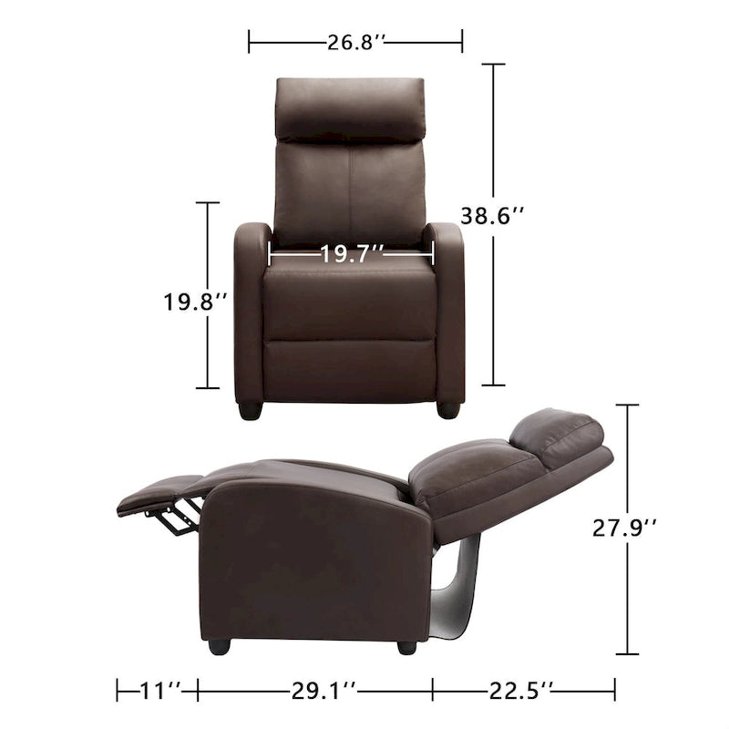PU Leather Recliner Chair - Single Seat