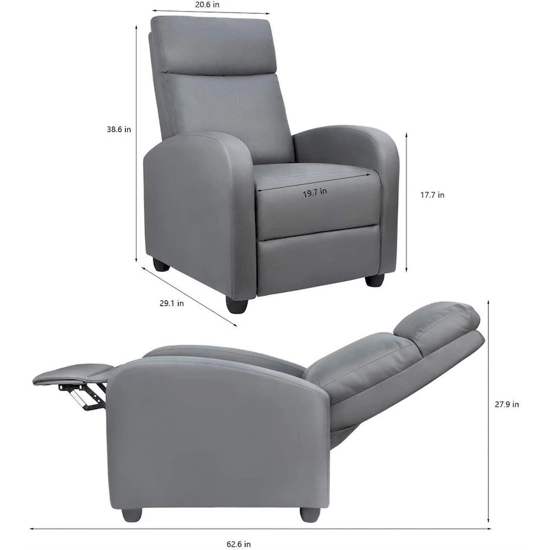 PU Leather Recliner Chair - Single Seat