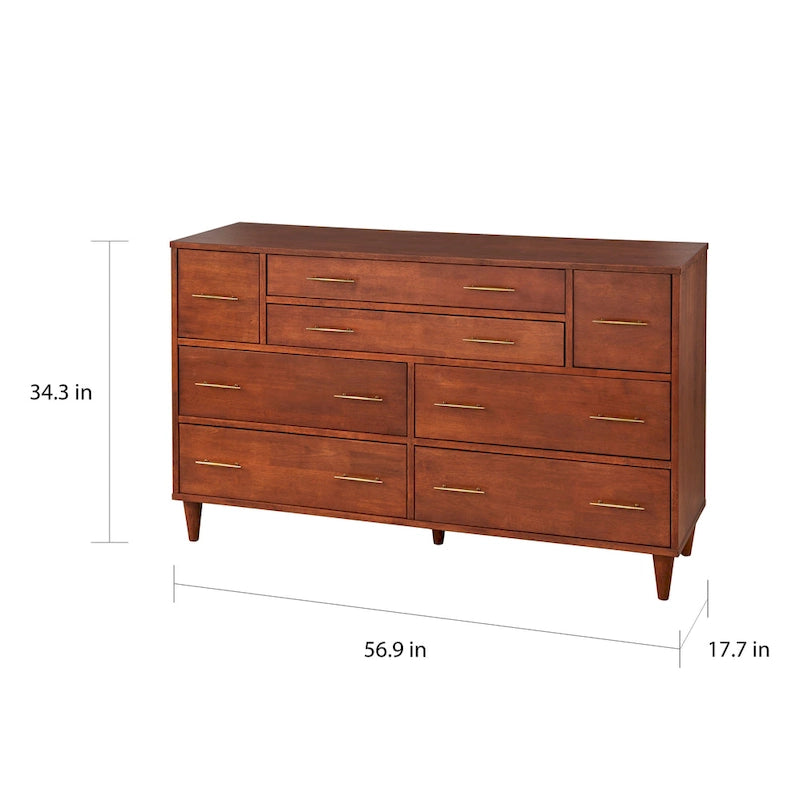 8-Drawer Mid-Century Modern Dresser