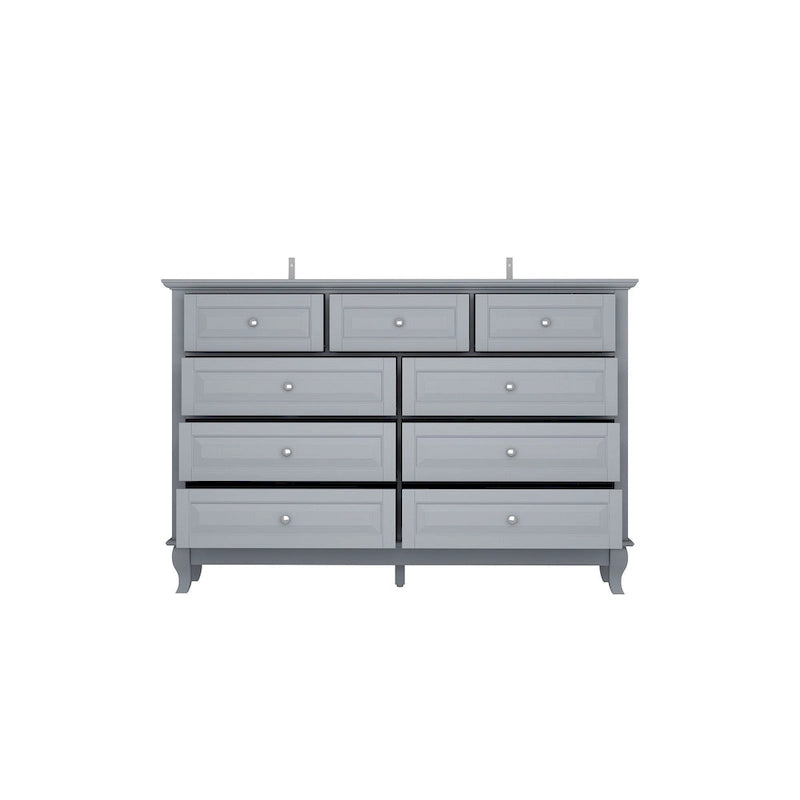 55.1W 9-Drawer Dresser: Spacious and Sleek Design Chest Lacquer