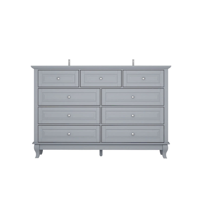 55.1W 9-Drawer Dresser: Spacious and Sleek Design Chest Lacquer