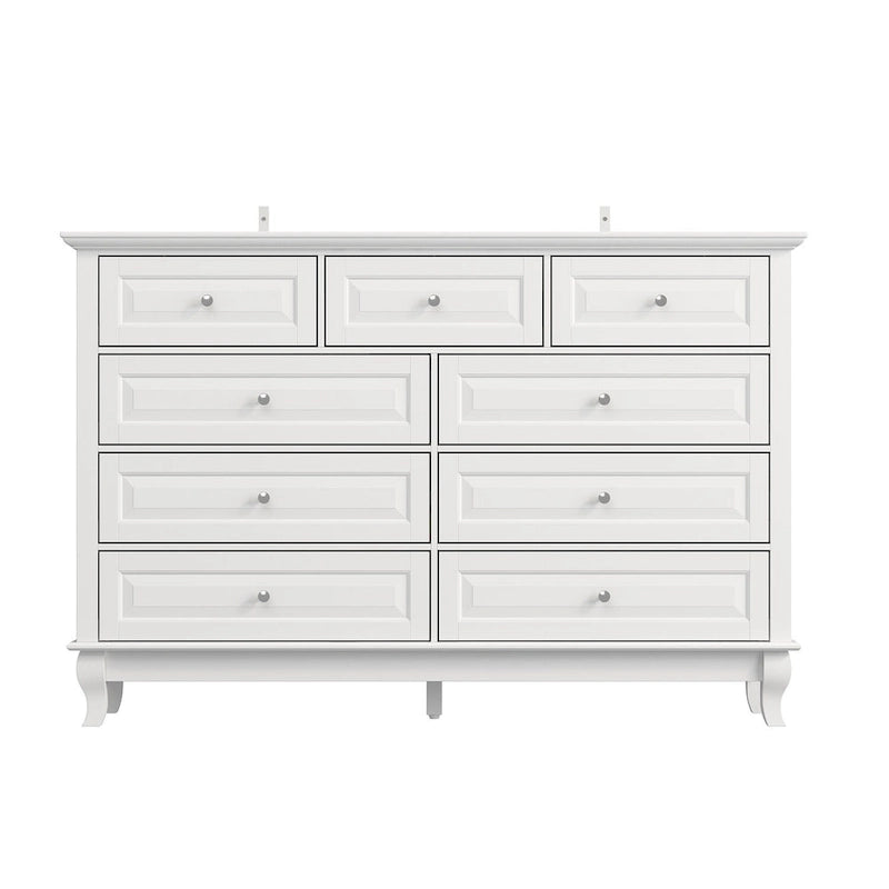 55.1W 9-Drawer Dresser: Spacious and Sleek Design Chest Lacquer