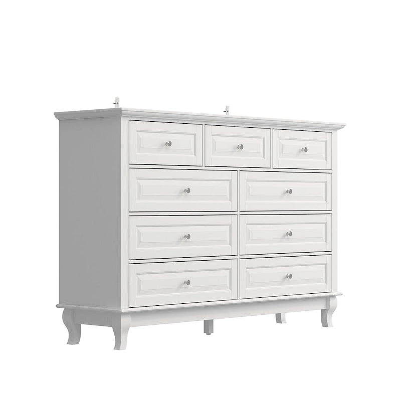 55.1W 9-Drawer Dresser: Spacious and Sleek Design Chest Lacquer