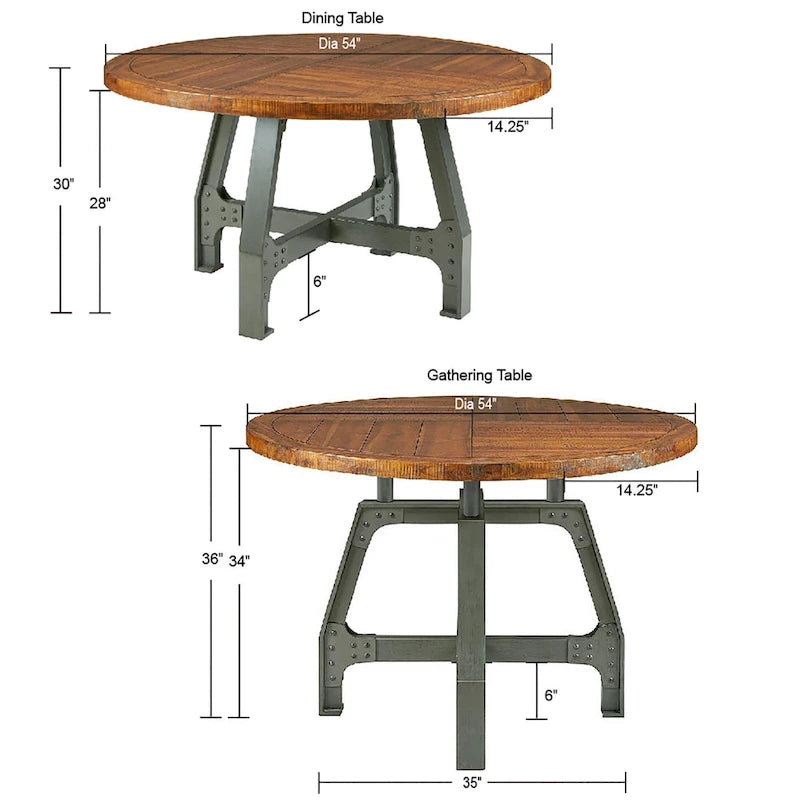 Lancaster Round Dining/Gathering Table - amber/ graphite
