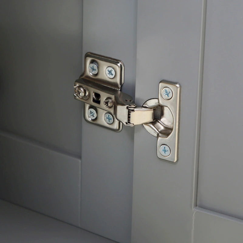 Gray Rolling Kitchen Island with Stainless Steel Top and Storage