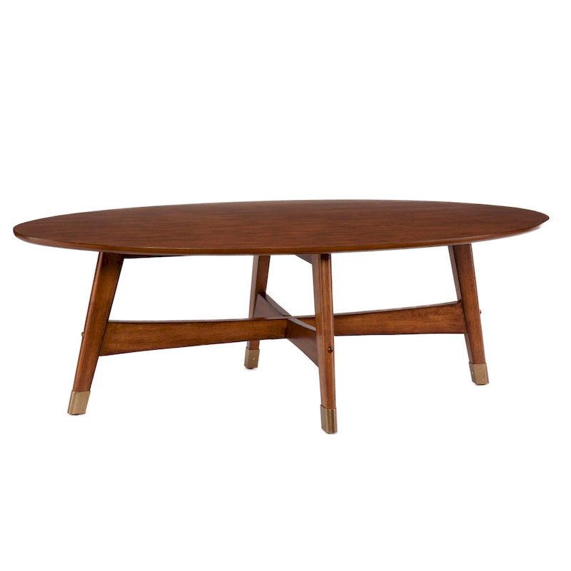 Mid Century Modern Oval Wood Coffee Table