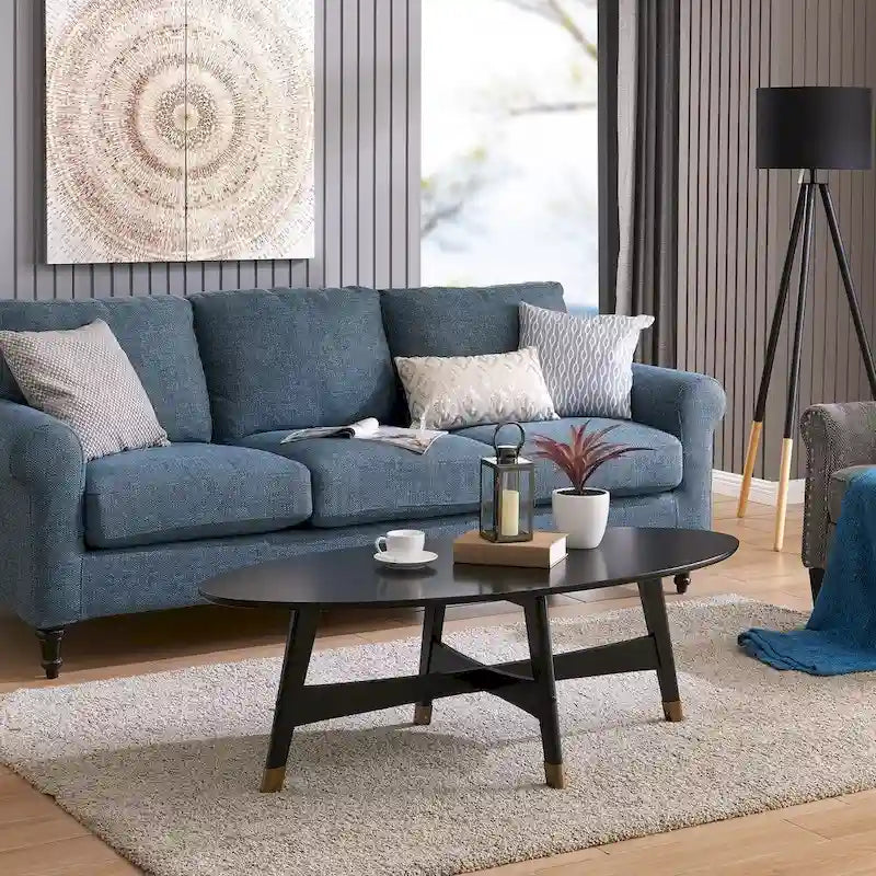 Mid Century Modern Oval Wood Coffee Table