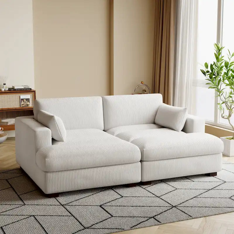 Corduroy Modular Sectional Sofa Large Couch Sleeper Chaise