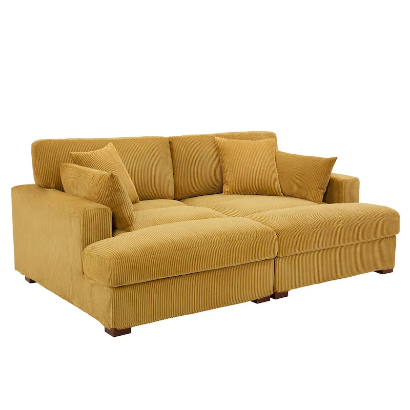Corduroy Modular Sectional Sofa Large Couch Sleeper Chaise