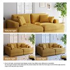 Corduroy Modular Sectional Sofa Large Couch Sleeper Chaise