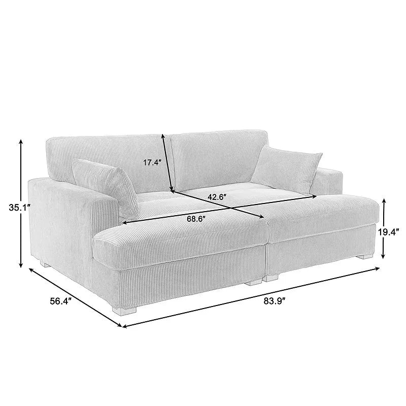 Corduroy Modular Sectional Sofa Large Couch Sleeper Chaise