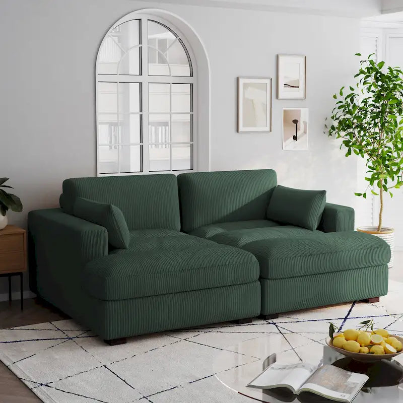 Corduroy Modular Sectional Sofa Large Couch Sleeper Chaise