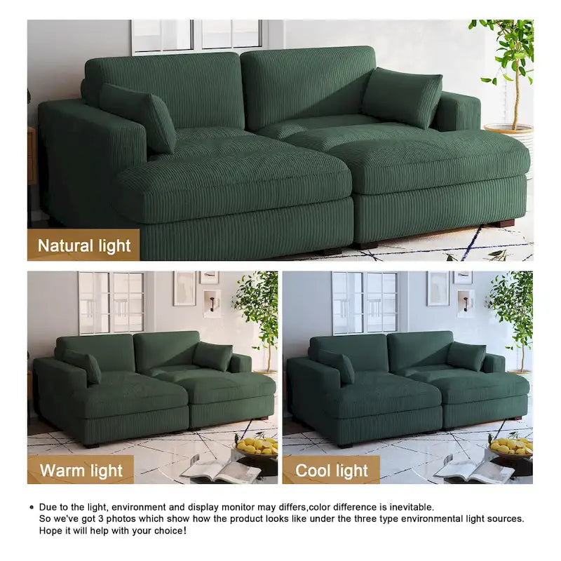 Corduroy Modular Sectional Sofa Large Couch Sleeper Chaise