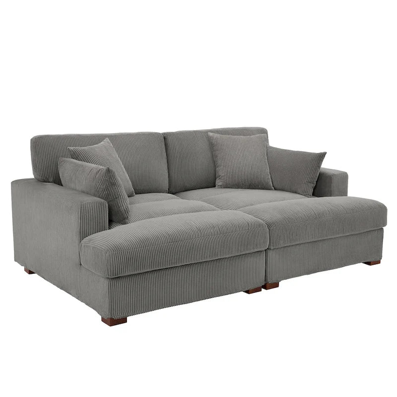 Corduroy Modular Sectional Sofa Large Couch Sleeper Chaise