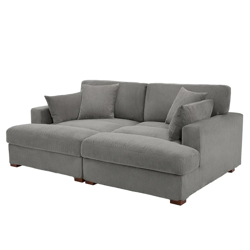 Corduroy Modular Sectional Sofa Large Couch Sleeper Chaise