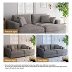 Corduroy Modular Sectional Sofa Large Couch Sleeper Chaise