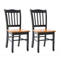 Rubberwood Dining Chairs - Set of 2 - Walnut/Oak/Black Finish