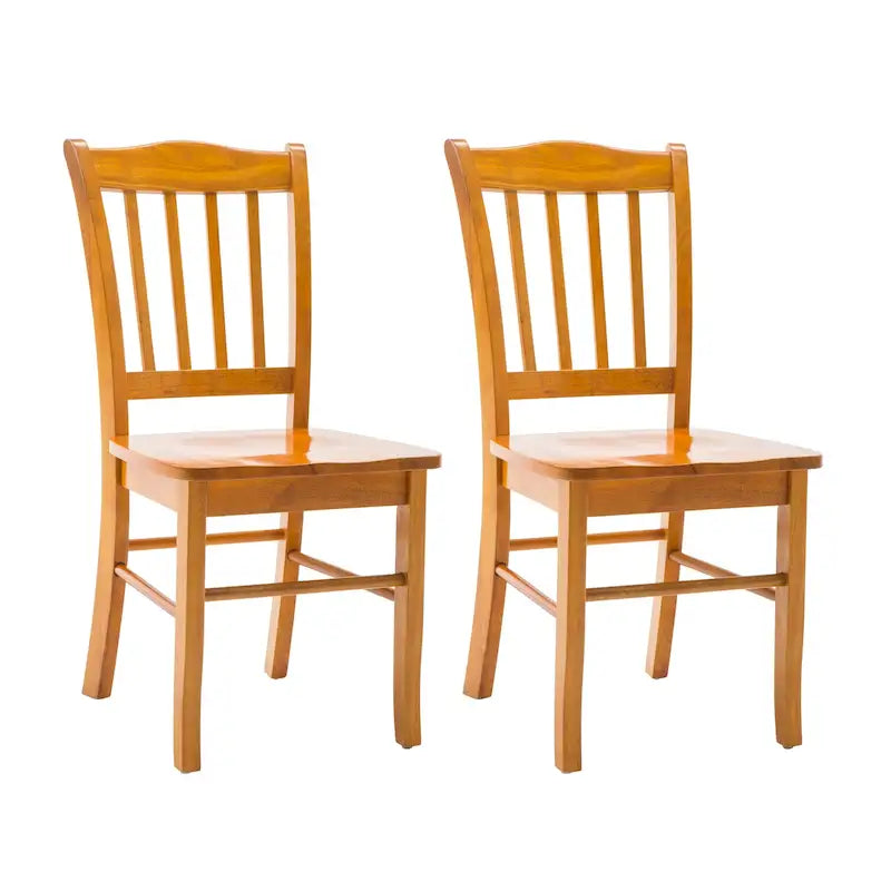 Rubberwood Dining Chairs - Set of 2 - Walnut/Oak/Black Finish