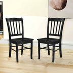 Rubberwood Dining Chairs - Set of 2 - Walnut/Oak/Black Finish