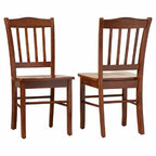 Rubberwood Dining Chairs - Set of 2 - Walnut/Oak/Black Finish