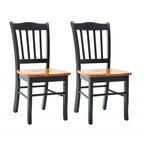 Rubberwood Dining Chairs - Set of 2 - Walnut/Oak/Black Finish