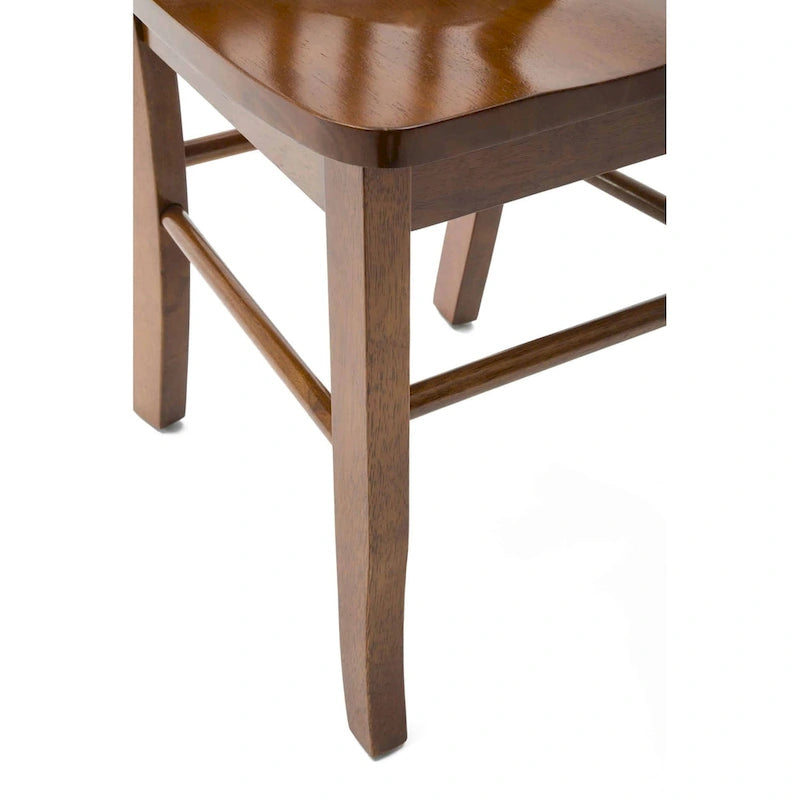 Rubberwood Dining Chairs - Set of 2 - Walnut/Oak/Black Finish