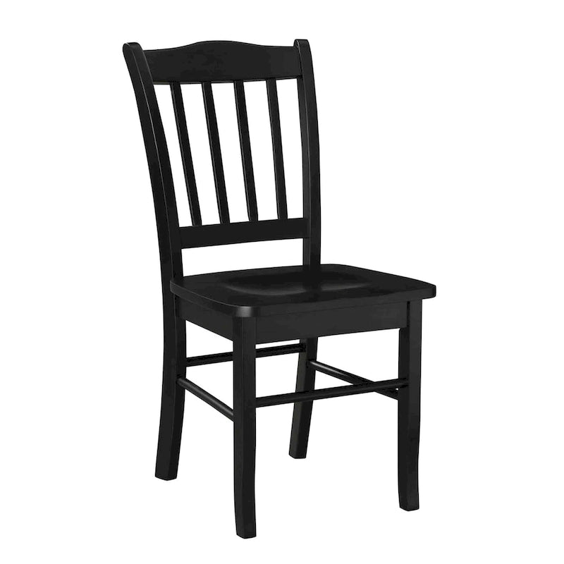 Rubberwood Dining Chairs - Set of 2 - Walnut/Oak/Black Finish