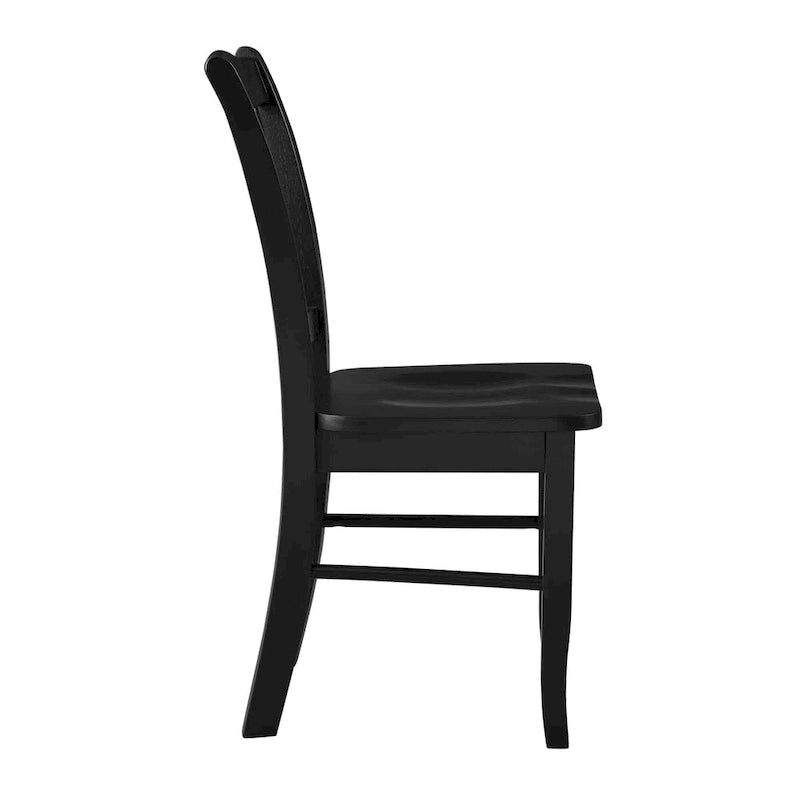 Rubberwood Dining Chairs - Set of 2 - Walnut/Oak/Black Finish