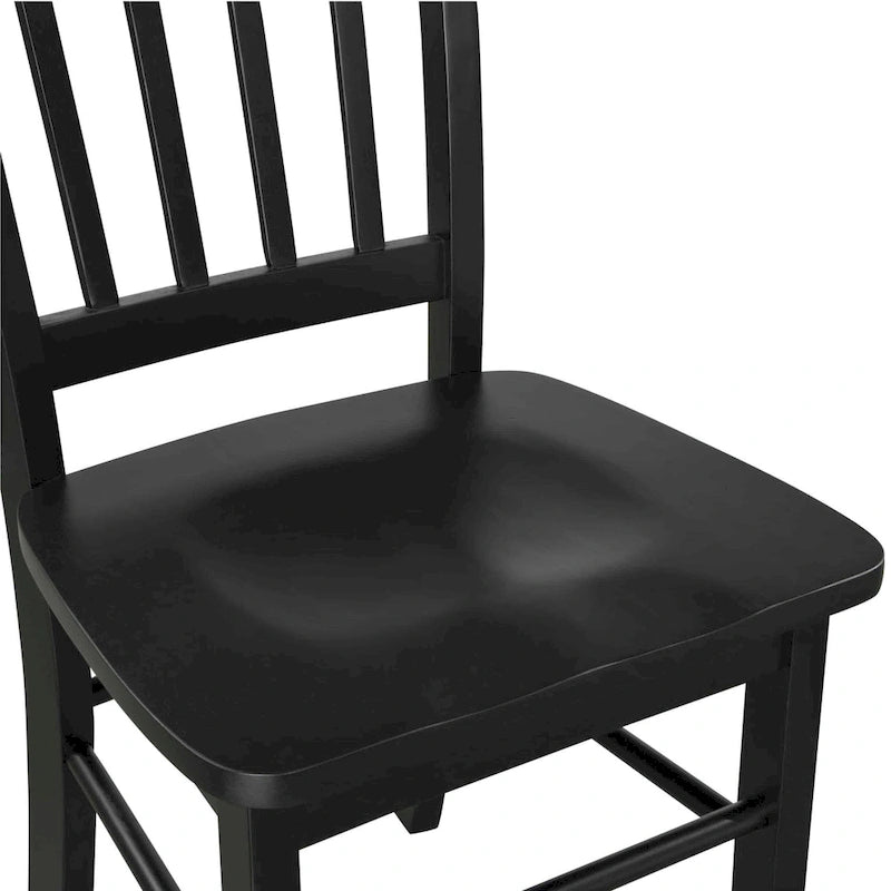 Rubberwood Dining Chairs - Set of 2 - Walnut/Oak/Black Finish