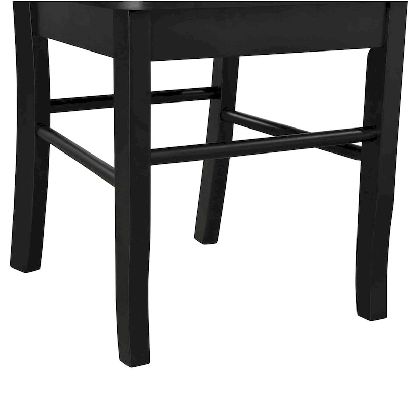 Rubberwood Dining Chairs - Set of 2 - Walnut/Oak/Black Finish