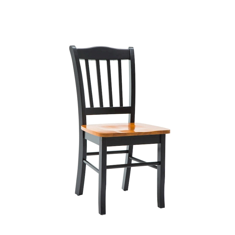 Rubberwood Dining Chairs - Set of 2 - Walnut/Oak/Black Finish