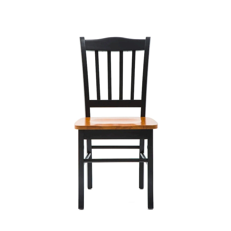Rubberwood Dining Chairs - Set of 2 - Walnut/Oak/Black Finish