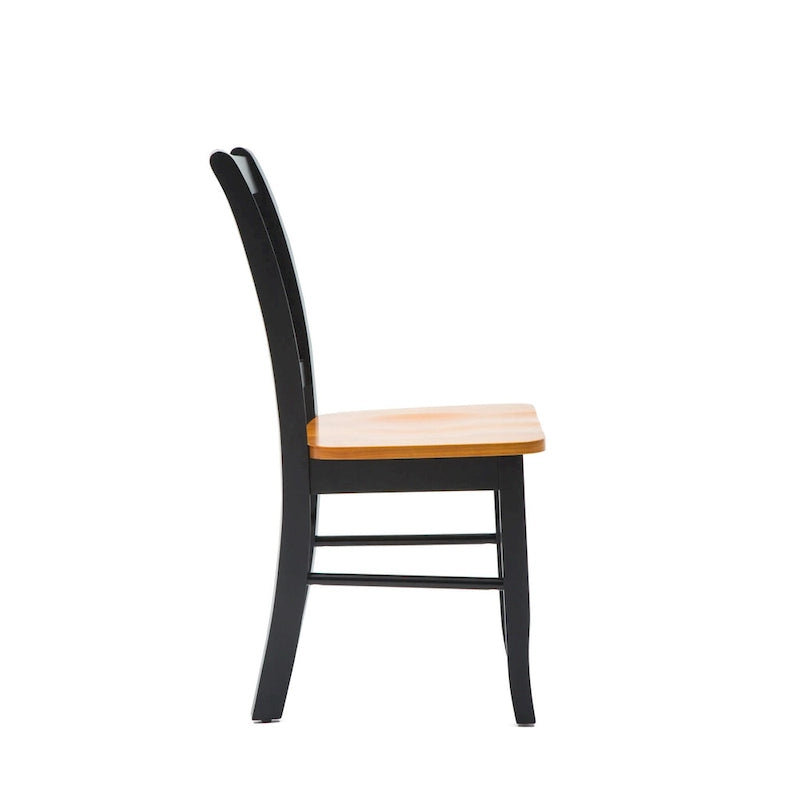 Rubberwood Dining Chairs - Set of 2 - Walnut/Oak/Black Finish
