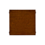 Wooden farmhouse-style side table with two shelves.