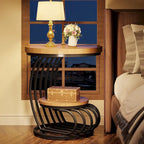 Round End Table, 2 Tiers Side Table for Living Room Bedroom