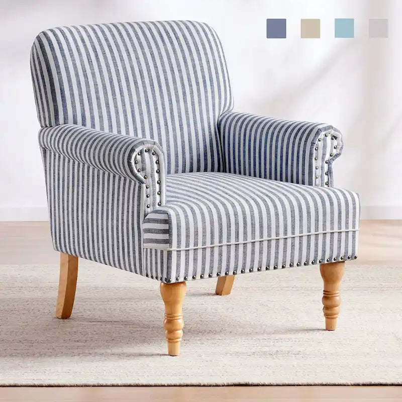 Upholstered Accent Sofa Linen Club Chair with Legs for Living Room