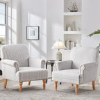 Upholstered Accent Sofa Linen Club Chair with Legs for Living Room