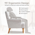 Upholstered Accent Sofa Linen Club Chair with Legs for Living Room