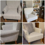 Upholstered Accent Sofa Linen Club Chair with Legs for Living Room