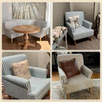 Upholstered Accent Sofa Linen Club Chair with Legs for Living Room
