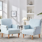 Upholstered Accent Sofa Linen Club Chair with Legs for Living Room